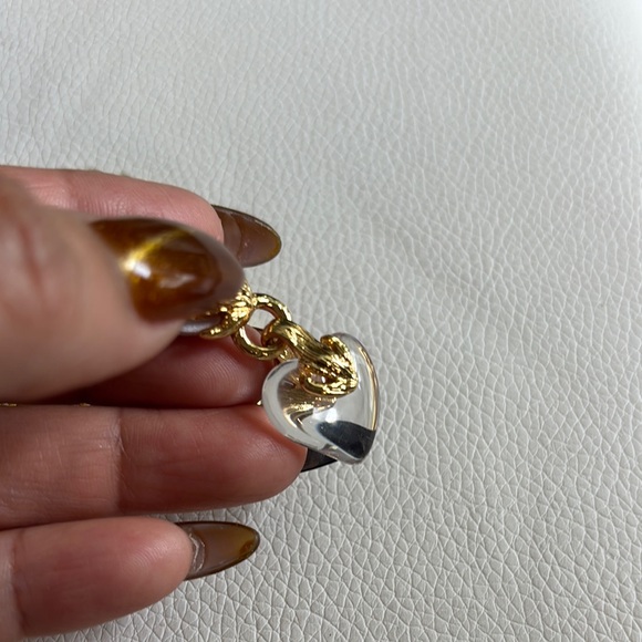 Gold and Clear Heart Necklace and Earrings Set - Picture 8 of 10